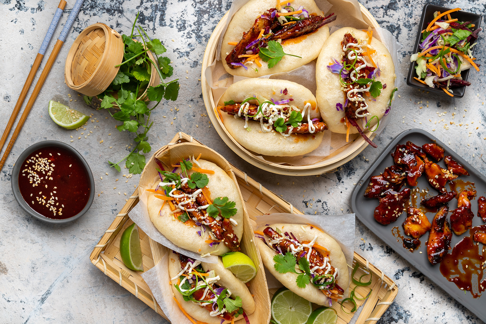 Sticky Korean-style Bao Buns with Fry’s Fillets - Fry Family Food AU