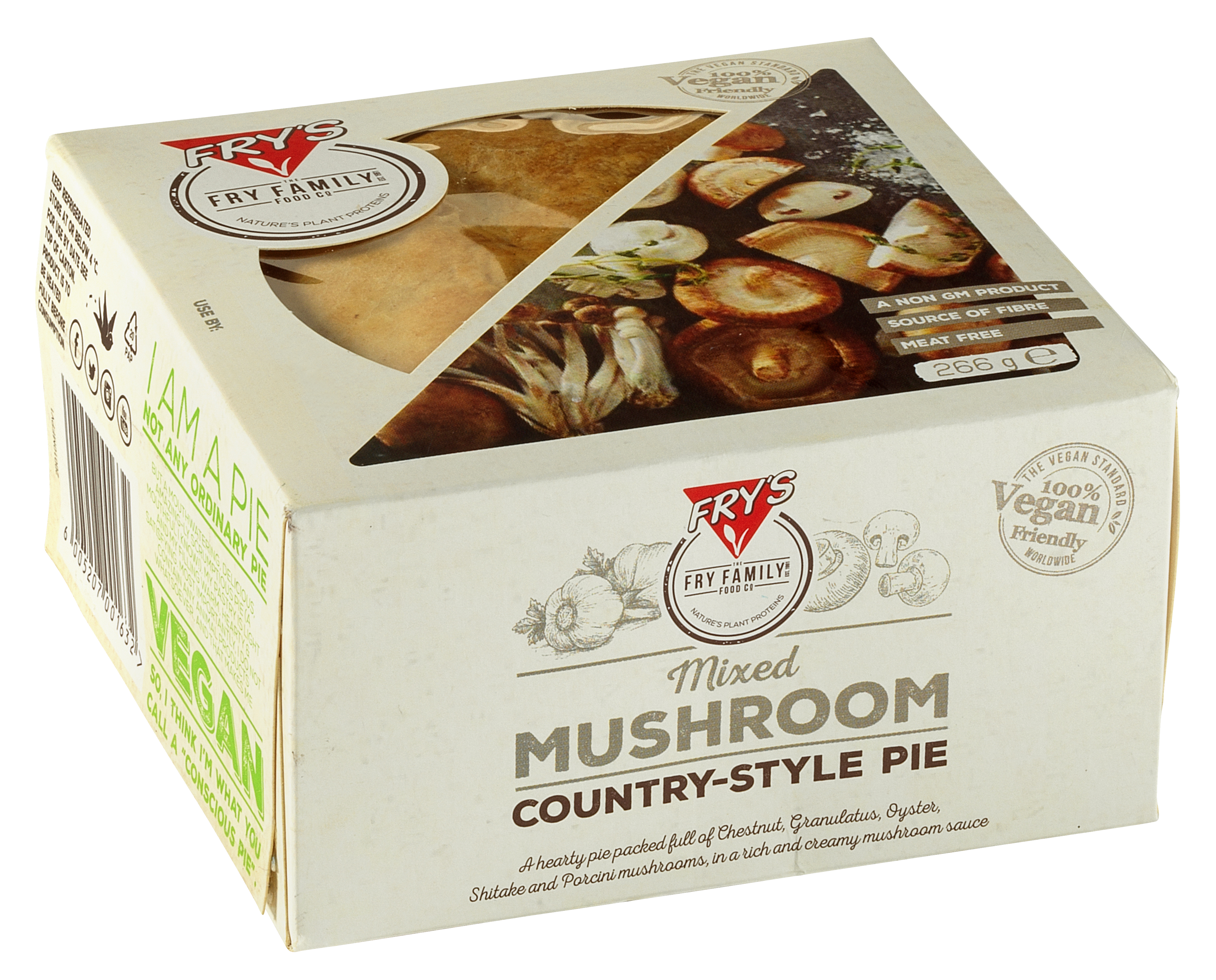 Mixed mushroom country-style pie in box