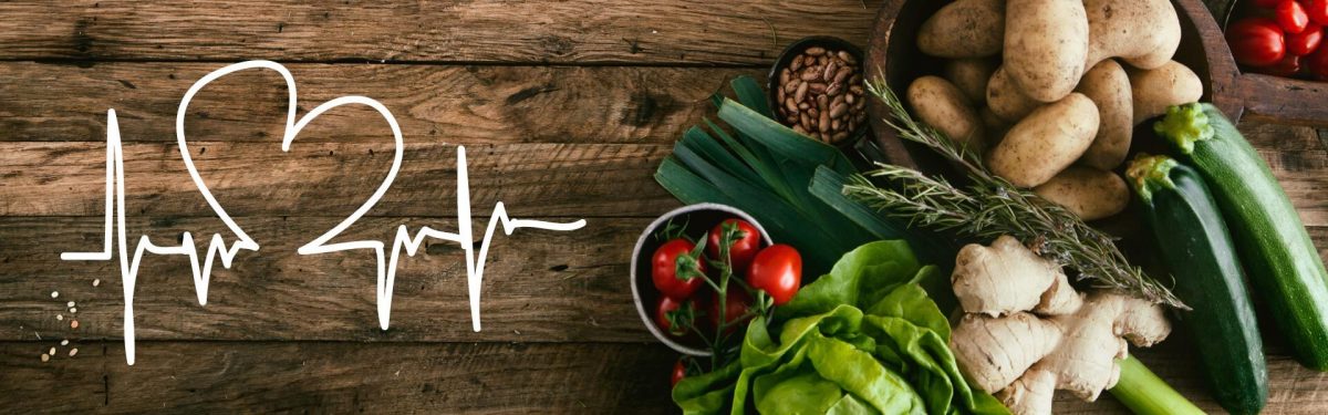 Heart health banner with fresh veg