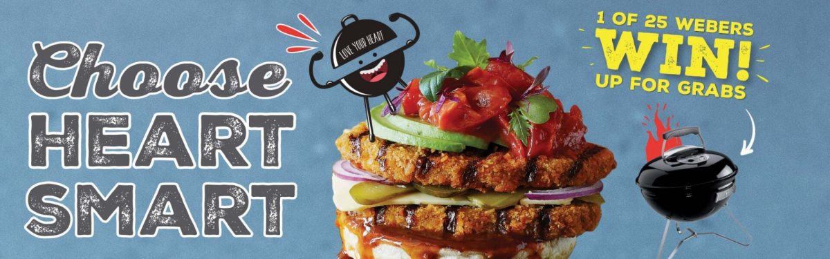 Vegan burger banner: win a weber