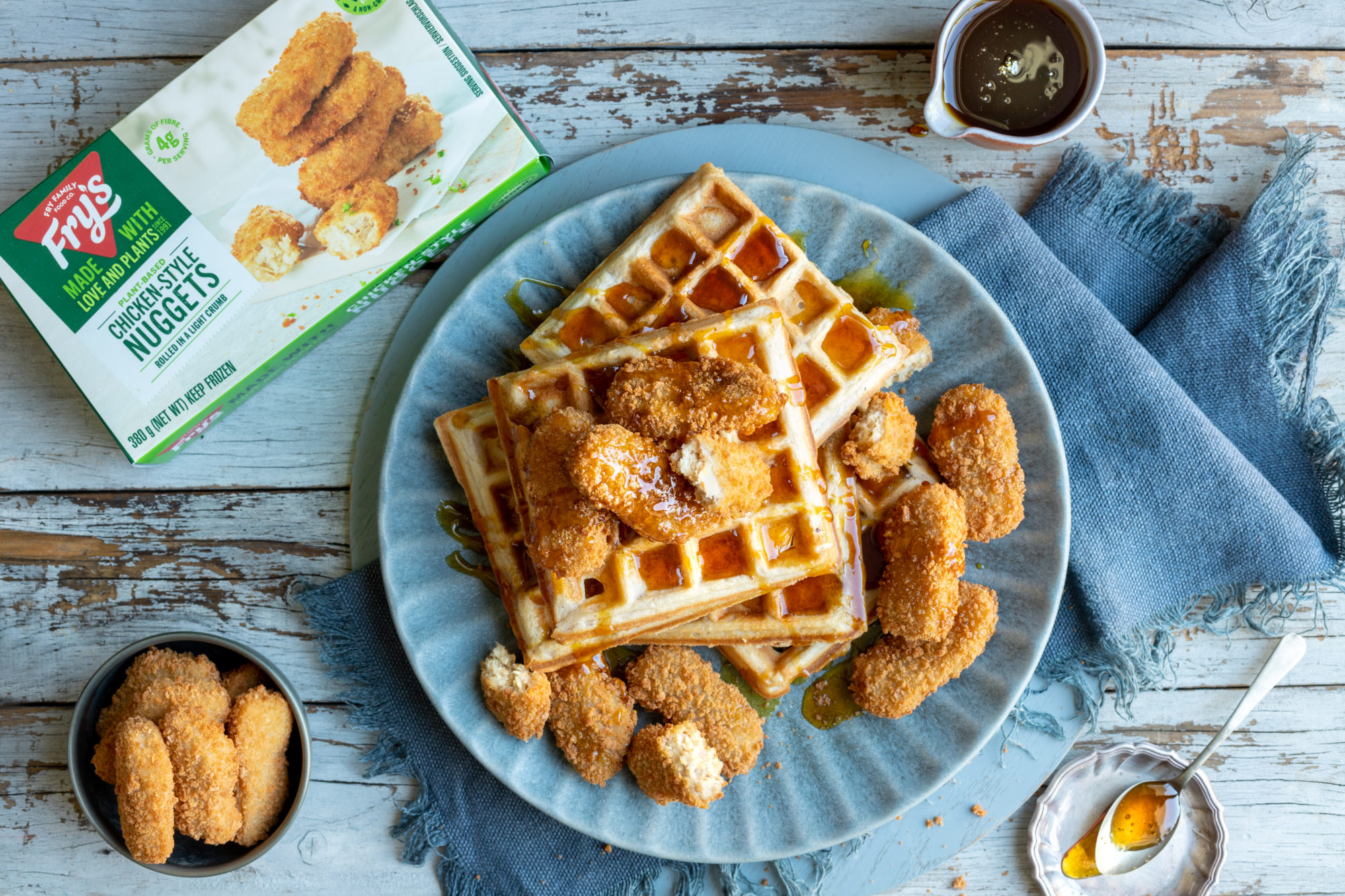 Fry's Chick style nuggets with waffles